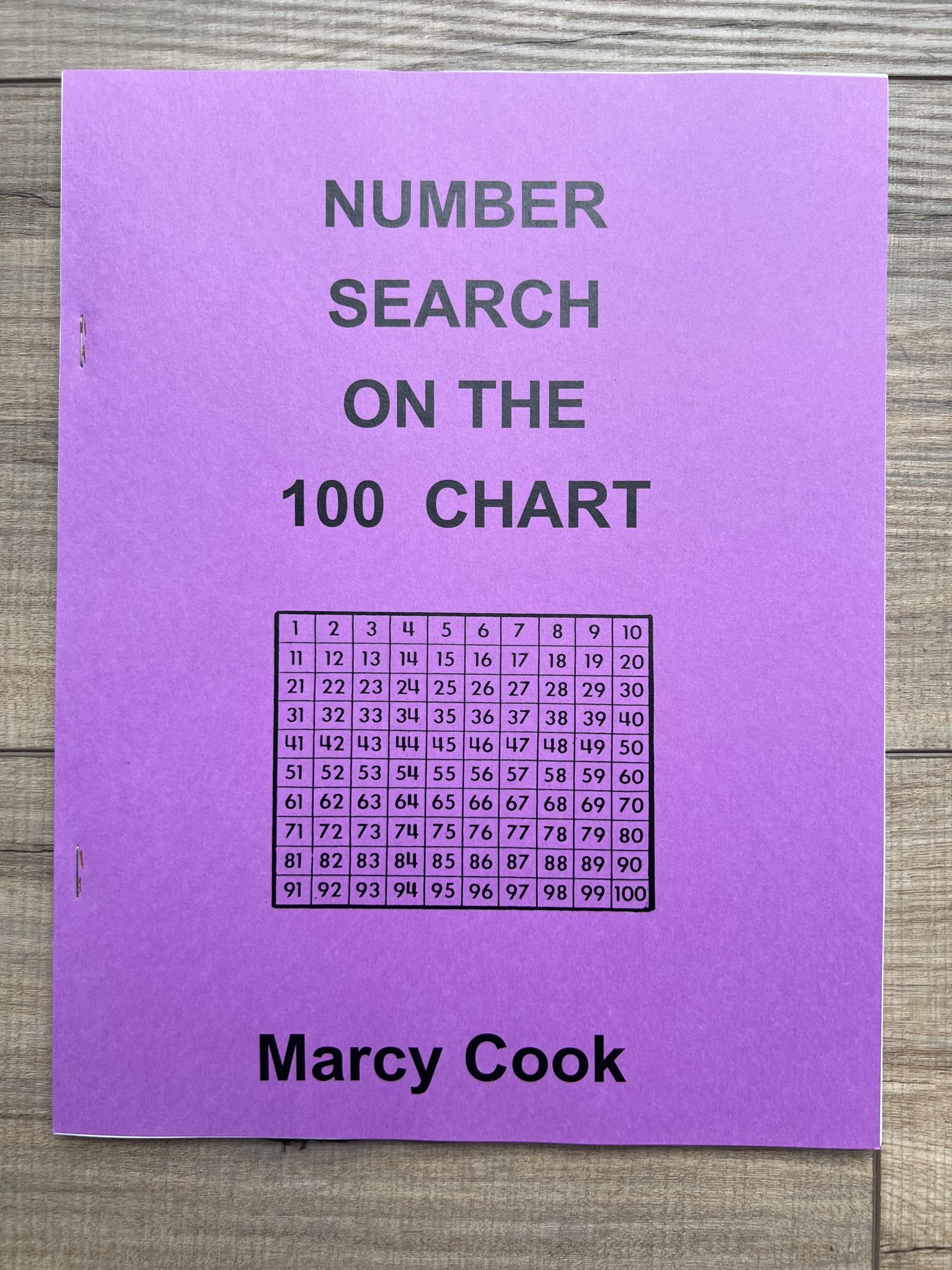 Number search on the 100 chart marcy cook math